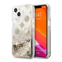 Zastitna maska (futrola) Guess Hc Liquid Glitter Peony - iPhone 13 zlatna (GUHCP13MLGPEGO).