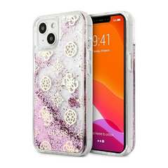 Zastitna maska (futrola) Guess Hc Liquid Glitter Peony - iPhone 13 roze (GUHCP13MLGPEPI).