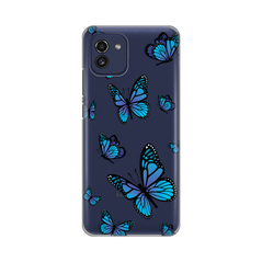 Zastitna ultra tanka (skin) maska / futrola PRINT - Samsung A035 Galaxy A03 Blue butterfly.