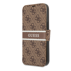 Zastitna maska (futrola) na preklop Guess Bk Pu 4G Stripe - iPhone 13 braon (GUBKP13M4GDBR).