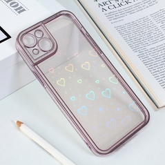 Zastitna maska (futrola) Heart IMD - iPhone 14 Plus roze.