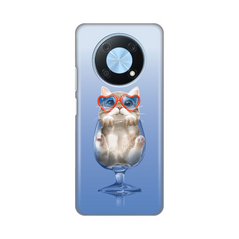 Zastitna silikonska maska (futrola) PRINT - Huawei nova Y90 Funny Cat.