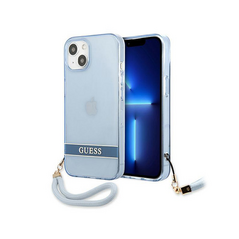 Zastitna maska (futrola) Guess Hc PC/TPU Translucent - iPhone 13 Mini plava(GUHCP13SHTSGSB).