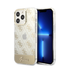 Zastitna maska (futrola) Guess Hc 4G Electro Script - iPhone 14 Pro zlatna (GUHCP14LHG4MHG).