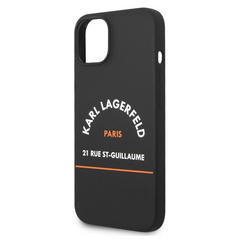 Zastitna maska (futrola) Karl Lagerfeld Hc Silicone RSG - iPhone 14 Plus crna (KLHCP14MSRSGHLK).
