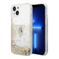 Zastitna maska (futrola) Guess Hc Liquid Glitter Triangle - iPhone 14 Transparent (GUHCP14SLFCTPT).