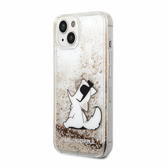 Zastitna maska (futrola) Karl Lagerfeld Hc Liquid Glitter Choupette - iPhone 14 zlatna (KLHCP14SGCFD).