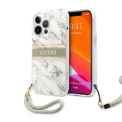 Zastitna maska (futrola) Guess Marble Strap - iPhone 13 Pro Max 6.7 siva (GUHCP13XKMABGR).