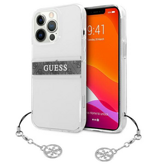 Zastitna maska (futrola) Guess 4G Stripe Charm - iPhone 13 Pro Max 6.7 siva (GUHCP13XKB4GGR).