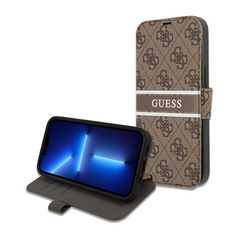 Zastitna maska (futrola) Guess Stripe Bk Pu - iPhone 13 Pro braon (GUBKP13L4GDBR).