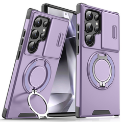 Zastitna maska (futrola) CamShield Ring stand - Samsung S928B Galaxy S24 Ultra ljubicasta.