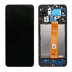 LCD displej (ekran) - Samsung A125 Galaxy A12 Nacho + touchscreen + okvir crni FULL ORG-SP.