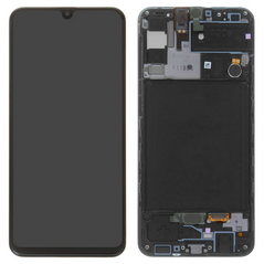 LCD displej (ekran) - Samsung A307/Galaxy A30S + touchscreen + okvir crni Service Pack ORG/GH82-21190A.