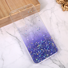 Zastitna silikonska maska (futrola) Glitter - Samsung A256 Galaxy A25 5G ljubicasta.