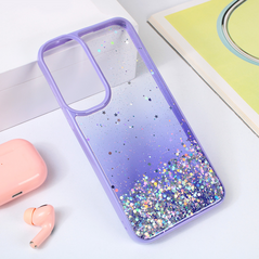 Zastitna maska (futrola) okvir Glitter - Samsung A556 Galaxy A55 5G ljubicasta.