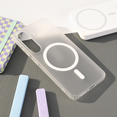 Zastitna maska (futrola) Magsafe mat PC - Samsung S931 Galaxy S25 bela.