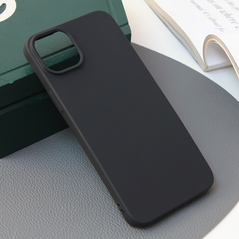 Zastitna silikonska maska (futrola) Skin - iPhone 15 Plus mat crna.