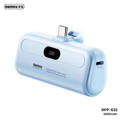 Univerzalna Back Up Baterija prenosiva baterija REMAX Capsule series RPP-632 2A Type C 5000mAh plava.