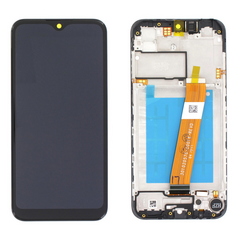 LCD displej (ekran) - Samsung A015 Galaxy A01 (2020) + touchscreen + okvir crni Service Pack ORG/GH81-18209A.