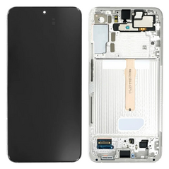 LCD displej (ekran) - Samsung S906/Galaxy S22 Plus 5G + touchscreen + okvir beli (white) Service Pack ORG/GH82-27500B.