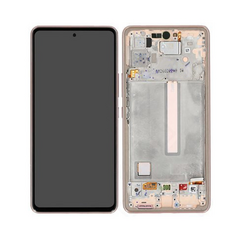 LCD displej (ekran) - Samsung A536/Galaxy A53 5G + touchscreen + okvir Awesome Peach/Gold Service Pack ORG/GH82-28024D.