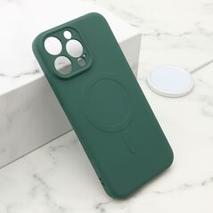 Zastitna maska (futrola) VELVET TOUCH MagSafe - iPhone 15 Pro Max (6.7) tamno zelena (MS).