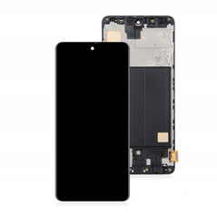 LCD displej (ekran) - Samsung A515/Galaxy A51 2020 + touchscreen + okvir crni (Smaller Display Size) OLED.