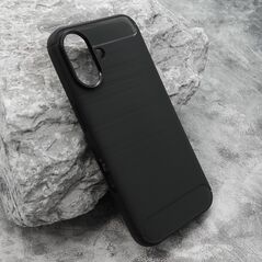 Zastitna silikonska maska (futrola) BRUSHED - iPhone 16 (6.1) crna (MS).