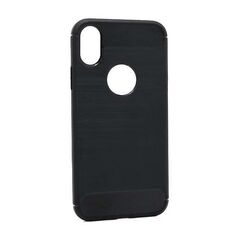 Zastitna silikonska maska (futrola) BRUSHED - Iphone X/XS crna (MS).