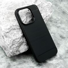 Zastitna silikonska maska (futrola) BRUSHED - iPhone 15 Pro (6.1) crna (MS).