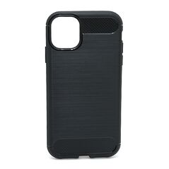 Zastitna silikonska maska (futrola) BRUSHED - iPhone 11 (6.1) crna (MS).