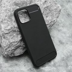 Zastitna silikonska maska (futrola) BRUSHED - iPhone 12/12 Pro (6.1) crna (MS).