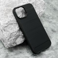 Zastitna silikonska maska (futrola) BRUSHED - iPhone 15 crna (MS).