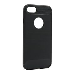 Zastitna silikonska maska (futrola) BRUSHED - iPhone 7/8/SE (2020/2022) crna (MS).
