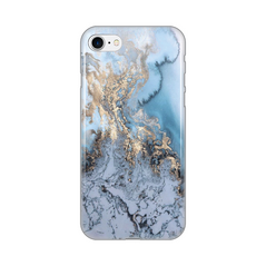 Zastitna silikonska maska (futrola) PRINT - iPhone 7/8/SE (2020)/SE (2022) Blue Gold Marble.