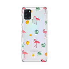 Zastitna ultra tanka (skin) maska / futrola PRINT - Samsung A217F Galaxy A21s Flamingos.