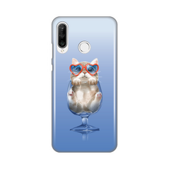 Zastitna silikonska maska (futrola) PRINT - Huawei P30 Lite Funny Cat.