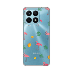 Zastitna ultra tanka (skin) maska / futrola PRINT - Huawei Honor X8a Flamingos.