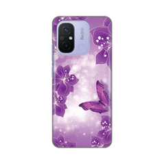 Zastitna silikonska maska (futrola) PRINT - Xiaomi Redmi 12C Butterfly And Flowers.