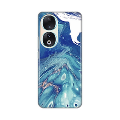 Zastitna silikonska maska (futrola) PRINT - Huawei Honor 90 Blue Marble.