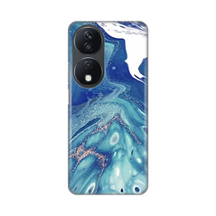 Zastitna silikonska maska (futrola) PRINT - Huawei Honor X7b Blue Marble.