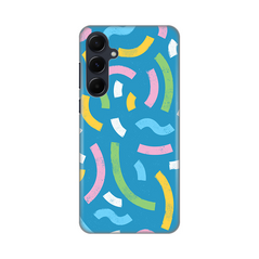 Zastitna silikonska maska (futrola) PRINT - Samsung A556 Galaxy A55 5G Happy Lines blue.