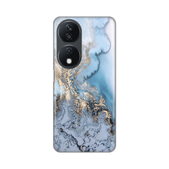 Zastitna silikonska maska (futrola) PRINT - Huawei Honor X7b Blue Gold Marble.