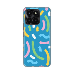 Zastitna silikonska maska (futrola) PRINT - Huawei Honor X6a Happy Lines blue.