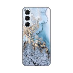 Zastitna silikonska maska (futrola) PRINT - Samsung A556 Galaxy A55 5G Blue Gold Marble.
