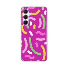 Zastitna silikonska maska (futrola) PRINT - Samsung A356B Galaxy A35 5G Happy Lines pink.