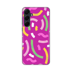 Zastitna silikonska maska (futrola) PRINT - Samsung A556 Galaxy A55 5G Happy Lines pink.