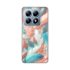 Zastitna silikonska maska (futrola) PRINT - Xiaomi 14T Pro Pastel Feathers.