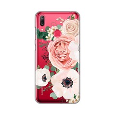 Zastitna ultra tanka (skin) maska / futrola PRINT - Huawei Y7 2019/Y7Prime 2019 Luxury Pink Flowers.
