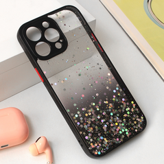 Zastitna maska (futrola) okvir Glitter - iPhone 15 Pro Max 6.7 crna.